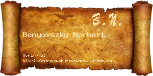 Benyovszky Norbert névjegykártya